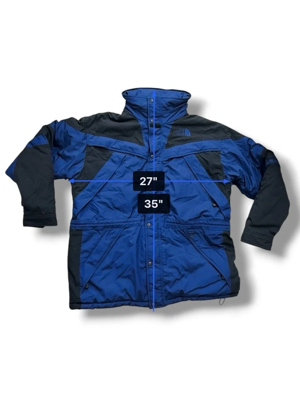Vintage The North Face Extreme Light Jacket Mens XL Blue Black Hooded Coat